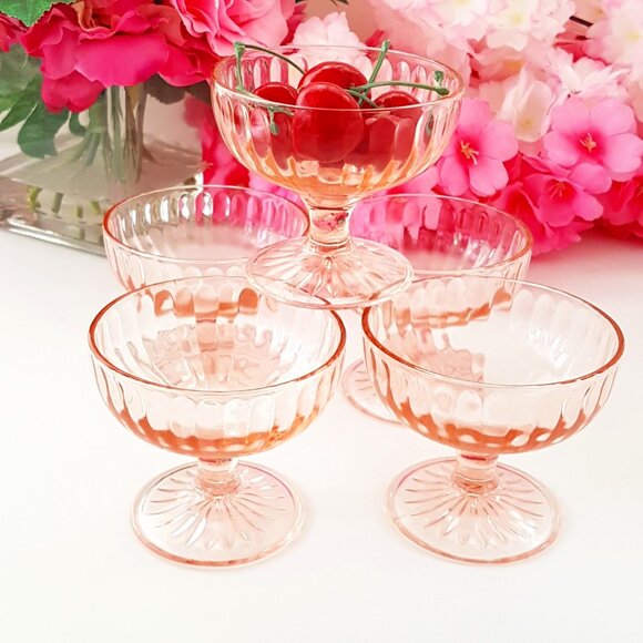 Pink Depression Glass Champagne Coupe Sherbet - Picture 1 of 9